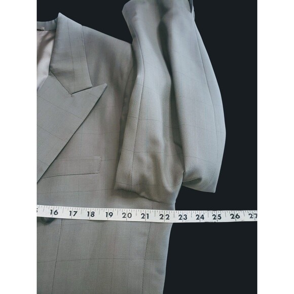 Holland & Sherry Savile Row Bespoke Blazer Mens 42R Windowpane Double Breasted - Picture 10 of 14